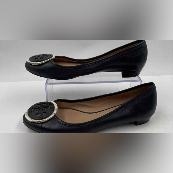 TORY BURCH Black Chelsea Leather Ballet Flats Shoes Womens Sz 8.5 M - Picture 3 of 8